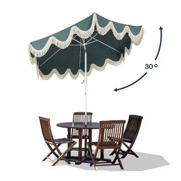 Collins 9 ft. Classic Cottage Tassel Market Patio Umbrella